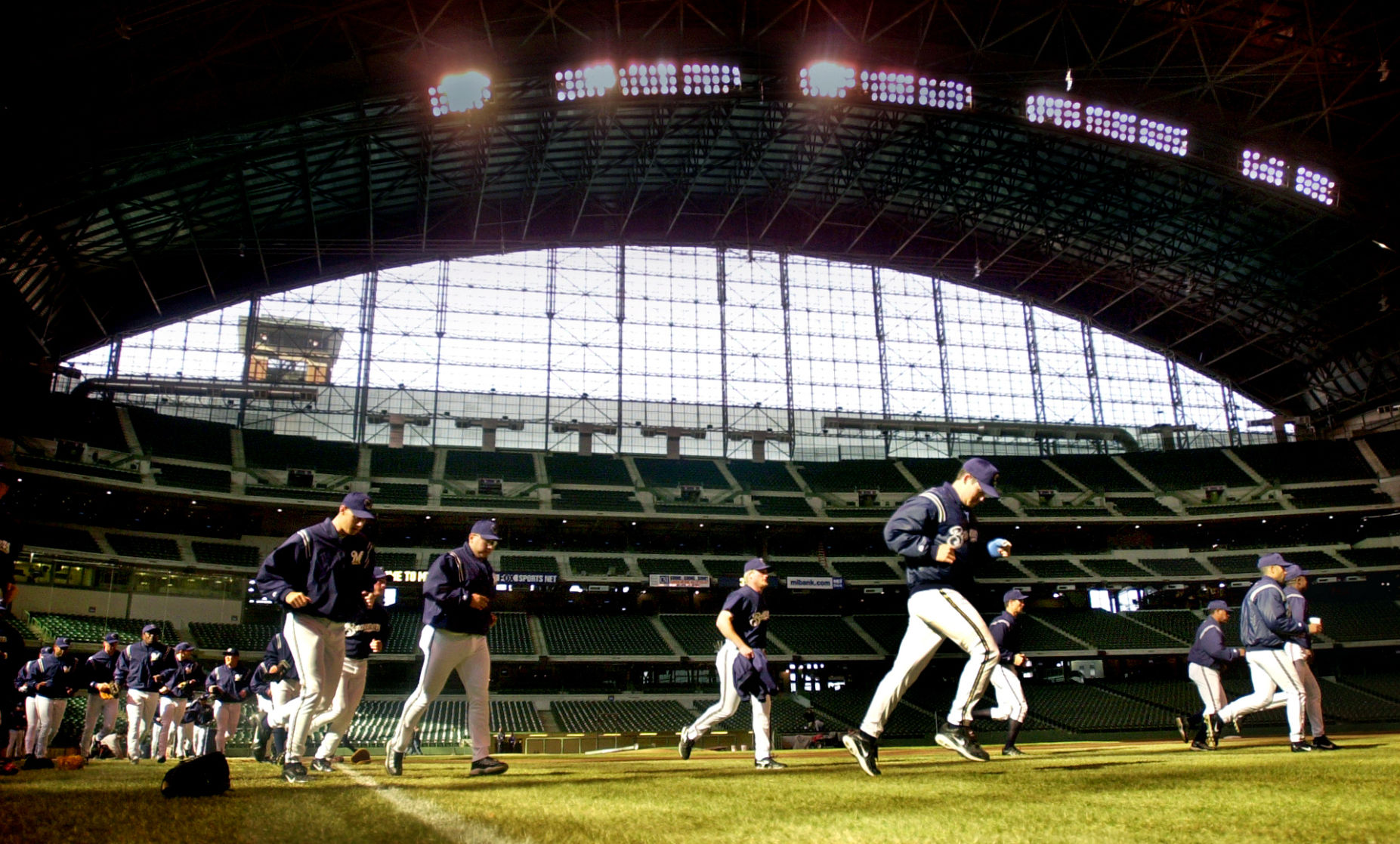 Taking the field for first opener, 2001